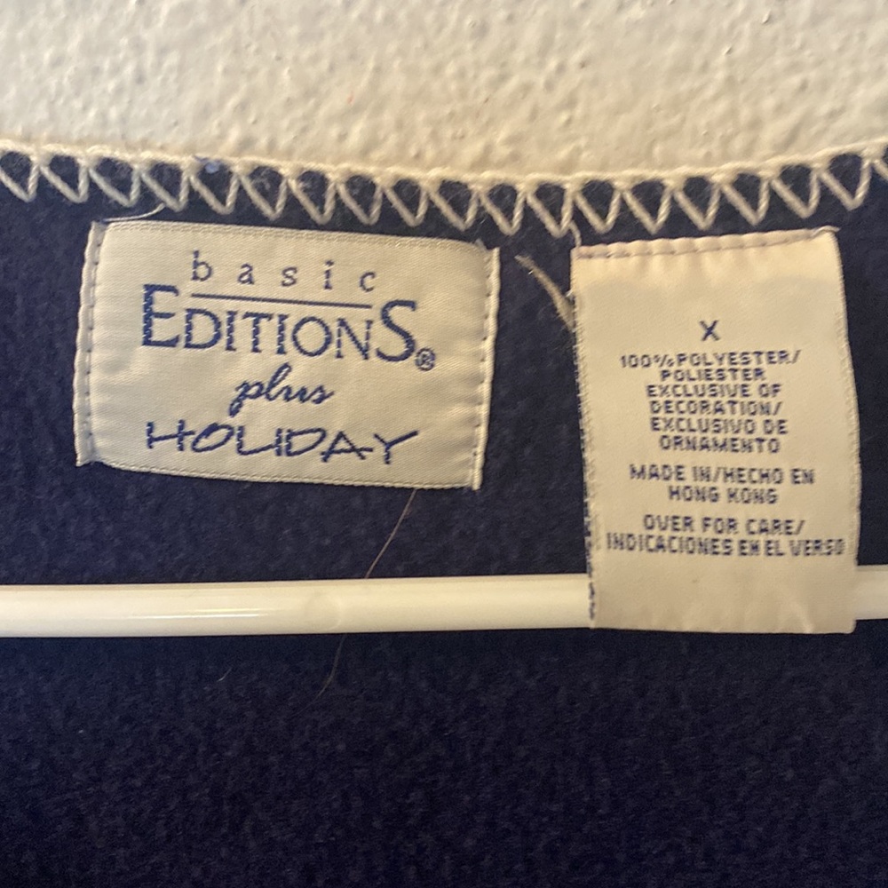 Basic Editions Plus Holiday Button Down Fleece Ve… - image 3